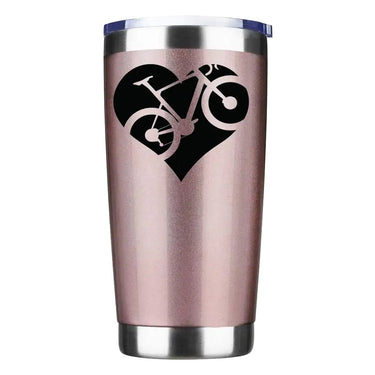 Heart Bike 20oz Tumbler Rosegold